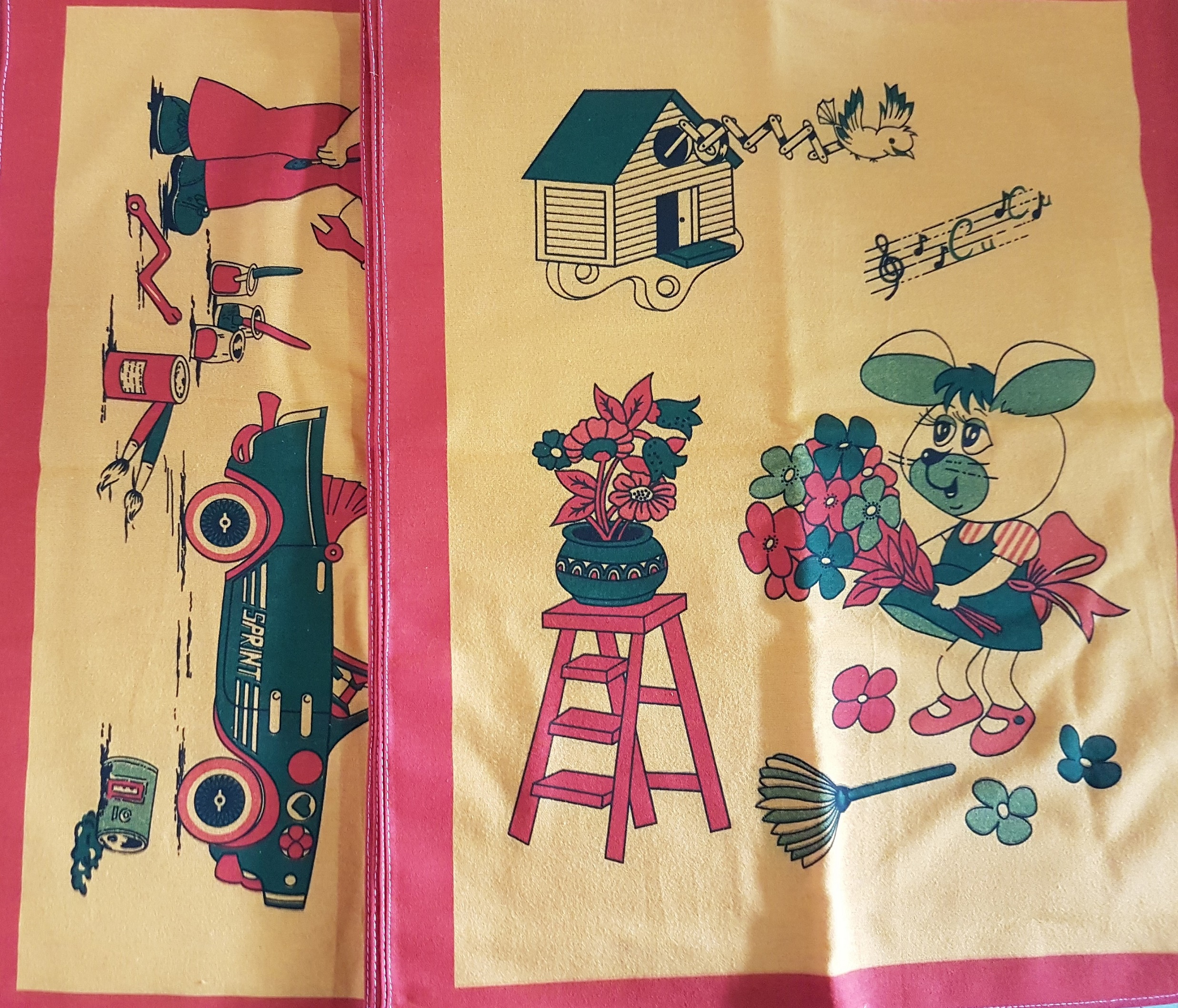 Pano pó laranja estampado 50×50 ref.033