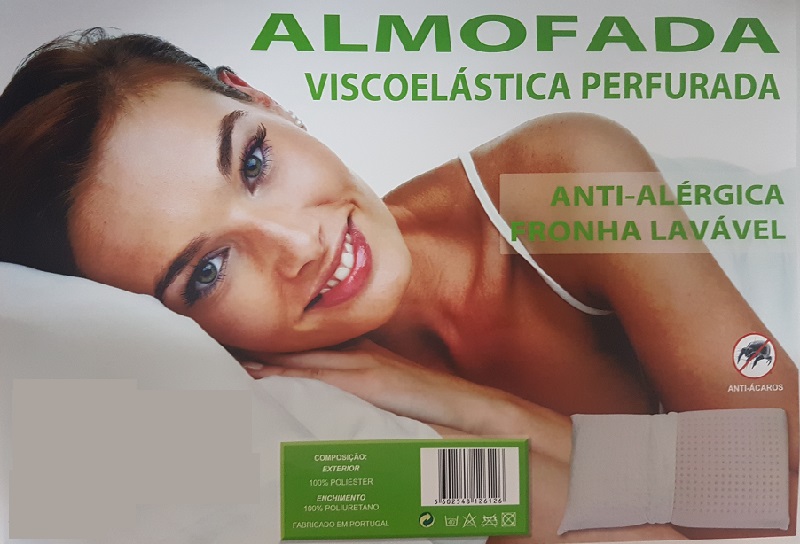 Almofada dormir visco-elástica perfurada